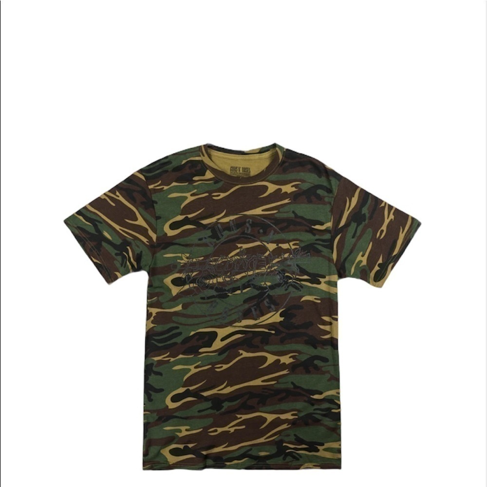 Guns N Roses BULLET GREEN CAMO TEE Size SM